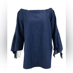 Tibi sz 2 Off-Shoulder Denim Tunic Top or short dress/coverup great condition